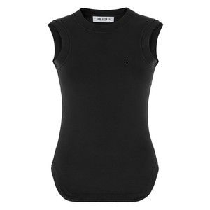 The Attico Fitted Black Cotton Jersey Tank Top - NWT